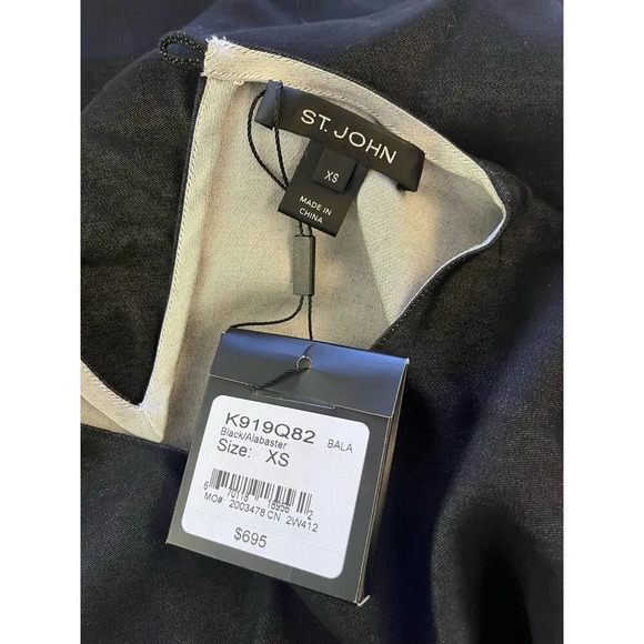 NWT St. John Black Asymmetrical Blouse Top - Picture 6 of 6